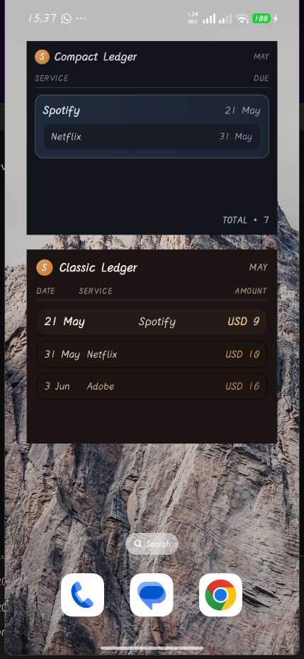 SubSense Pro Widgets